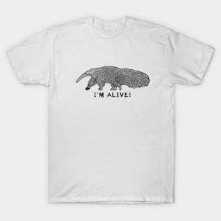 Giant Anteater - I'm Alive! - animal design on white T-Shirt